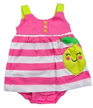 Carter&#39;s 2011 Lime Hot Pink Striped Baby Girl&#39;s Sunsuit, Size 6 Months - $182.12 MXN