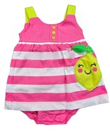 Carter&#39;s 2011 Lime Hot Pink Striped Baby Girl&#39;s Sunsuit, Size 6 Months - $182.12 MXN