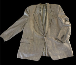Custom Hand Tailored Beige Taupe Houndstooth Cashmere Silk Blazer Jacket... - $127.28