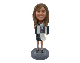 Custom Bobblehead Woman Holding Fashion Design Certificate In Hands - Careers &amp;  - £69.62 GBP