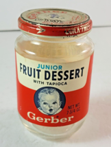 Vintage Gerber Baby Food Jar 1960s Fruit Dessert Tapioca Junior Dessert - £23.73 GBP