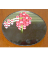 Handcrafted Paper Quill Pink Flower Mirror Magnet - £12.75 GBP