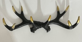 Antler Wall Hook Durable Black and Gold Resin Stylish Decor 17-3/4” in L... - $29.70