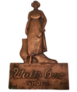 Solid Bronze Sign Art Deco Wall Plaque Sculpture Walk Over Shoes 1920s A... - $300.46