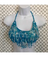 Turquoise fringe stars bikini top - $15.15