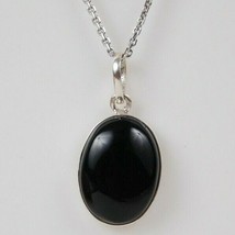 Solid 925 Sterling Silber Schwarz Onyx Anhänger Halskette Damen PSV-1632 - £26.59 GBP+