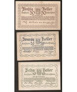 Austria Gutschein d. Gemeinde ZELL An Der PRAM 50 20 10 heller 1920 Notg... - £7.06 GBP