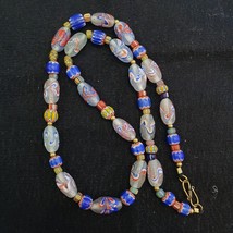 Blwon Glass Beads With Venetian Style Chevron Glass Beads Necklace. - $56.14 CAD