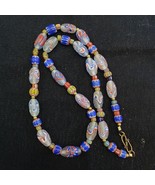 Blwon Glass Beads With Venetian Style Chevron Glass Beads Necklace. - $41.40