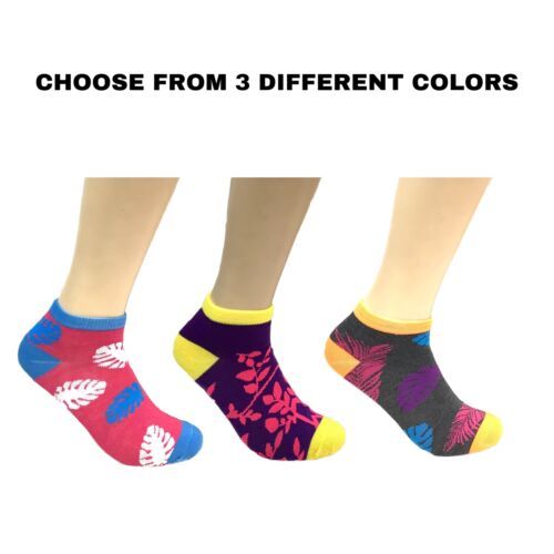 Leaf Pattern Ankle Socks (Adult Medium) - $2.50