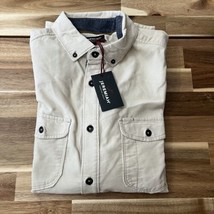 Jeremiah Men’s Cream Light Beige Corduroy Button Up Down Casual Shirt Size M NWT - £23.76 GBP