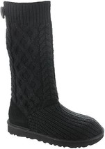 UGG Classic Cardi Cable Knit Pull-On Boots - $160 - US Size 6 - Black - ... - £84.01 GBP