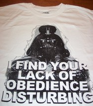 Star Wars Darth Vader I Found Your Lack Of Obedience Disturbing T-Shirt 2XL New - £15.82 GBP