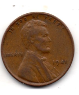 1941 Lincoln Wheat Penny- Circulated - £4.71 GBP