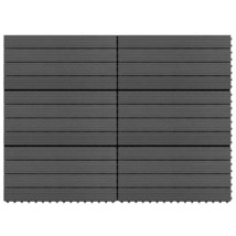 vidaXL WPC Decking Tiles Interlocking Black 11.6 sq ft Set - $132.49