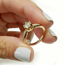 1.00Ct Round VVS1 Diamond Engagement Solitaire Women&#39;s Ring 14K Yellow Gold Over - £85.62 GBP