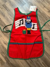 Mullins Square Christmas Apron, Nutcracker Soldier Pockets Side Ties NWT - $21.14