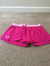1 Pc Under Armour Women&#39;s Juniors Pink &amp; White Athletic Mini Shorts Size... - $31.43