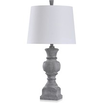 Traditional Table Lamp - Wood Grain Texture - Smoky Slate - £126.16 GBP