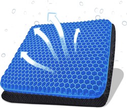 Cooling Car Seat Cushion Breathable Office Silicone Chair Mat Honeycomb Seat Pad - £26.55 GBP