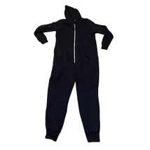 Boohoo Man Biker Detail Full Zip Hooded One piece Sweatsuit in Black Siz... - $32.41