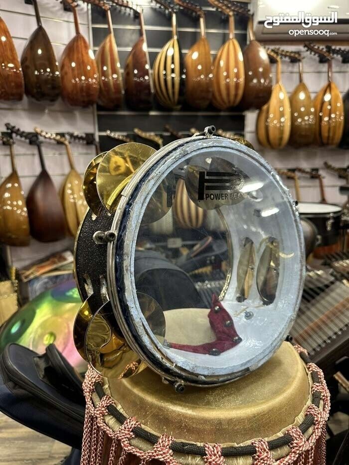 Professional Arabic RIQ TAMBOURINE Daff Music Instrument Parchment seashell - $170.15