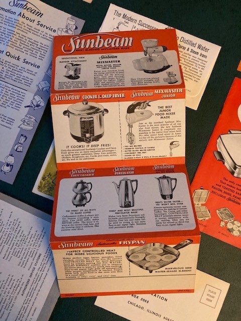 Vintage Sunbeam 50's/60's Appliance Manuals/Cards Waffle Maker, Steam Iron,etc Item image 9