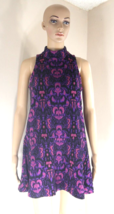 Free People Amelia Purple Jacquard Mock Neck Drop Waist Sleeveless Dress Wms XS - £37.56 GBP