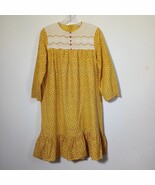 VTG Jeri Morton 60s Prairie Nightie Yellow Red Floral Ruffle Cottage Eye... - $97.75 CAD