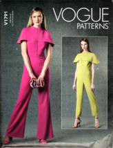 Vogue V1791 Misses Sleeveless Jumpsuit Size 16 to 24 Uncut Sewing Pattern - $19.69