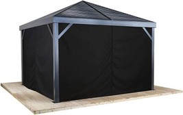 Black Sojag Set Of 4 12&#39; X 12&#39; Curtains For South Beach Outdoor Gazebo. - £327.14 GBP