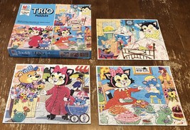 Vintage 1979 Milton Bradley Trio Puzzles Children Puzzle Set Of 3 Mother Cat Dog - £11.67 GBP