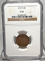 1917 S Buffalo Nickel 5C Five Cent Graded By NGC F12 - $84.95
