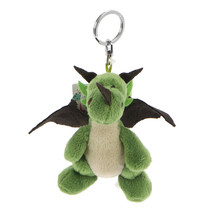 NICI Dragon Stuffed Toy Animal Green Key Ring 4 inches 10 cm - $11.50