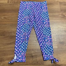 Lilly Pulitzer Girls Maia Crop Leggings Blue Pink Diamond NWOT Size XL/1... - $25.74