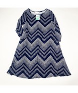 Honey &amp; Lace Womens A-Line Dress Blue Size XS Chevron Pattern Long Sleev... - $280.70 MXN