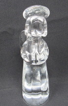 Praying Angel Figurine Solid Clear Glass with Halo Art 7 1/2&quot; Vintage US... - £25.99 GBP