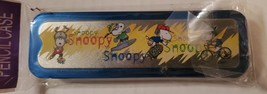 Snoopy Peanuts sliding door tin metal pencil case from Korea new in pkg - £9.42 GBP
