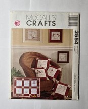 McCall&#39;s Crafts Pattern 3554 Redwork Crafts Wall Quilt Pillow Wall Hangi... - $8.90