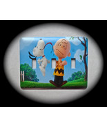 Snoopy &amp; Charley Brown Metal Switch Plate Cartoons Triple Toggle - £7.30 GBP