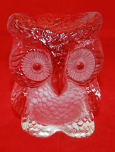 Mid Century Mod Viking Clear Glass Handmade Owl Figure Figurine Paperweight (B)  - £40.97 GBP