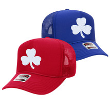 3 LEAF CLOVER Shamrock Embroidered Foam Trucker Hat, 5 panel cap, 32-467 - $34.16 CAD