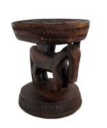 African Dogon  Carved Wood Milk Stool W/ Horse  Mali  13 &quot; H by 11&quot; D - £73.84 GBP