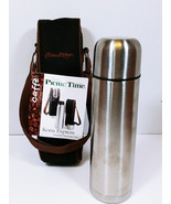 Kona Picnic Time Coffee/Tea 32 Fl Oz Stainless Steel Thermos &amp; Duffel Bag - £23.59 GBP