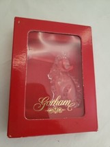 Gorham Crystal Ornament Germany Christmas Glass Cat Holiday Tree Decor Red Box - $17.33