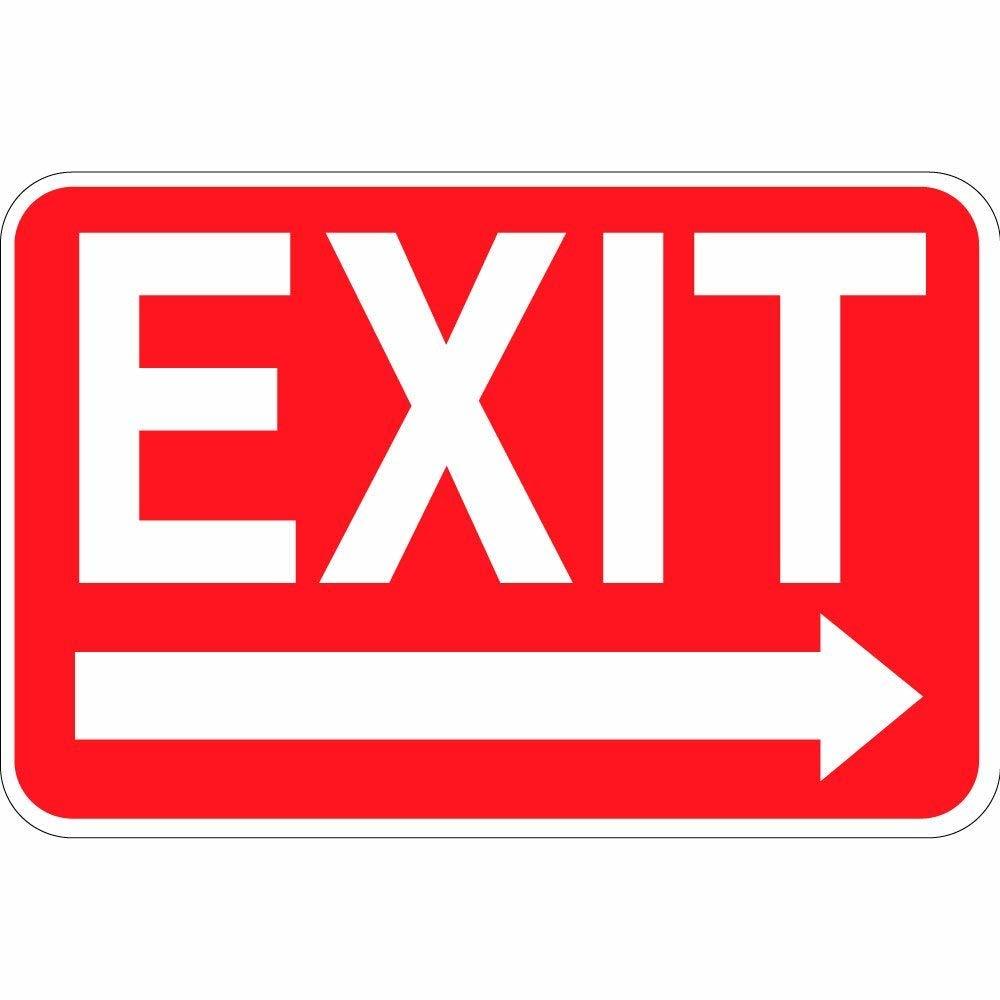 Kent Sparks Warning Tin Sign Exit Sign Right Arrow Red Background Metal ... - $8.89