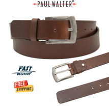 Paul Walter Genuine Leather Belt Casual Brown Belt with Heavy Buckle - £11.09 GBP+