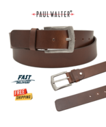Paul Walter Genuine Leather Belt Casual Brown Belt with Heavy Buckle - $20.33 CAD+
