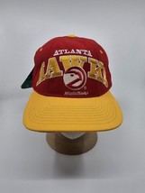 Incredibly RARE Vtg NBA Atlanta Hawks Yellow Red Starter Snapback Hat Cap NWT - £399.66 GBP