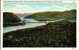 VTG Postcard, Bear Mountain Hudson River Bridge, looking South, Showing Highland - £4.59 GBP
